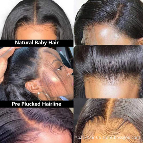 SPARK Water Wave 4x4 Lace Front Wigs Human Hair Pre Plucked 150% Density Brazilian Wet and Wavy Virgin Human Hair Wigs